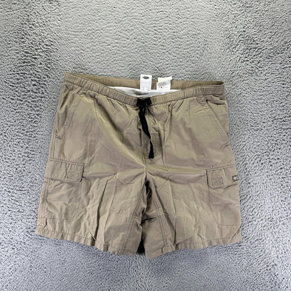Columbia Shorts Mens M Beige Cotton Cargo Workwear Utility Mesh-Lined Summer
